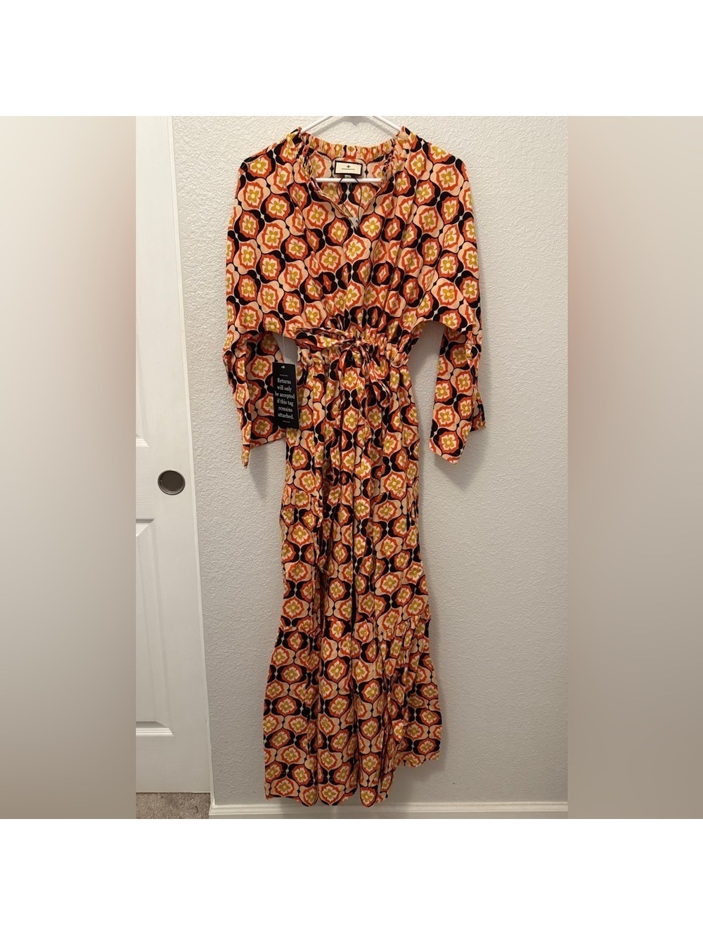 Medium Tuckernuck Beach Honeycomb Bloom Marisol Tie-Waist Caftan - Picture 5 of 10